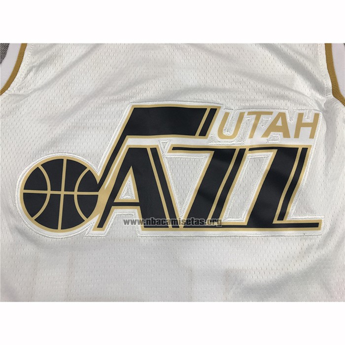 Camiseta Golden Edition Utah Jazz Donovan Mitchell NO 45 2019-20 Blanco